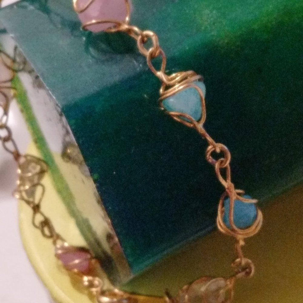 Hand crafted bracelet with stones
